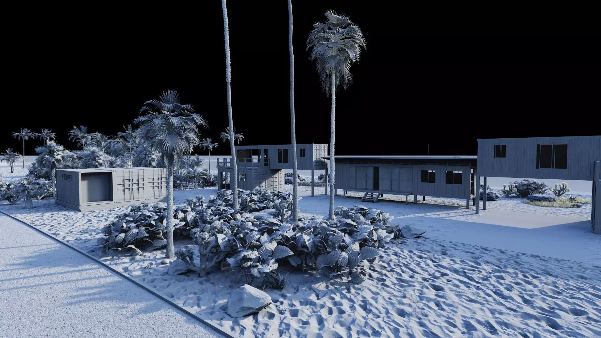 Temporary villa - villa condo - container building 3D model_23