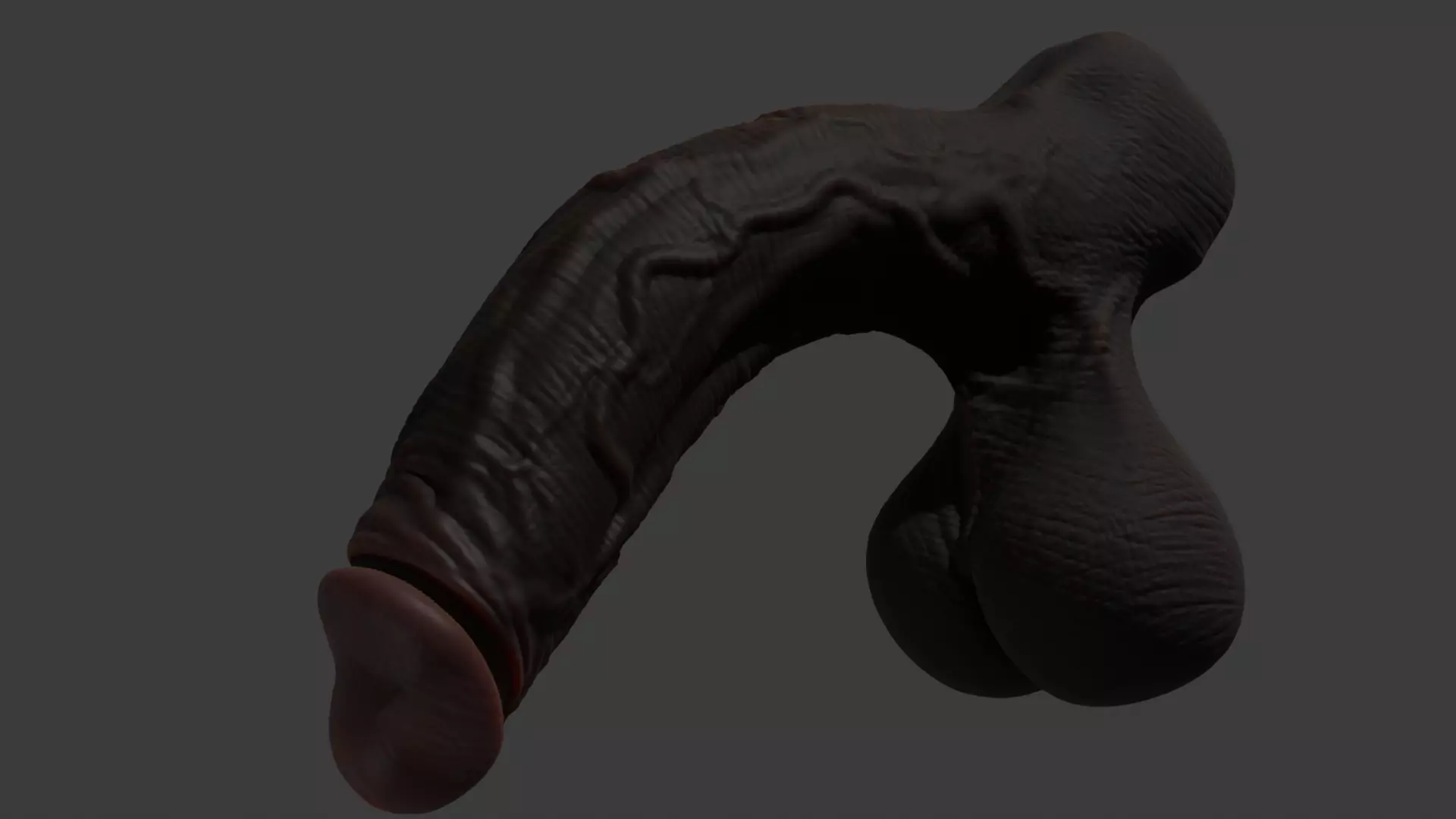 Stylized BBC Penis and balls Rigged Lowpoly and Highpoly Low-poly 3D model_6