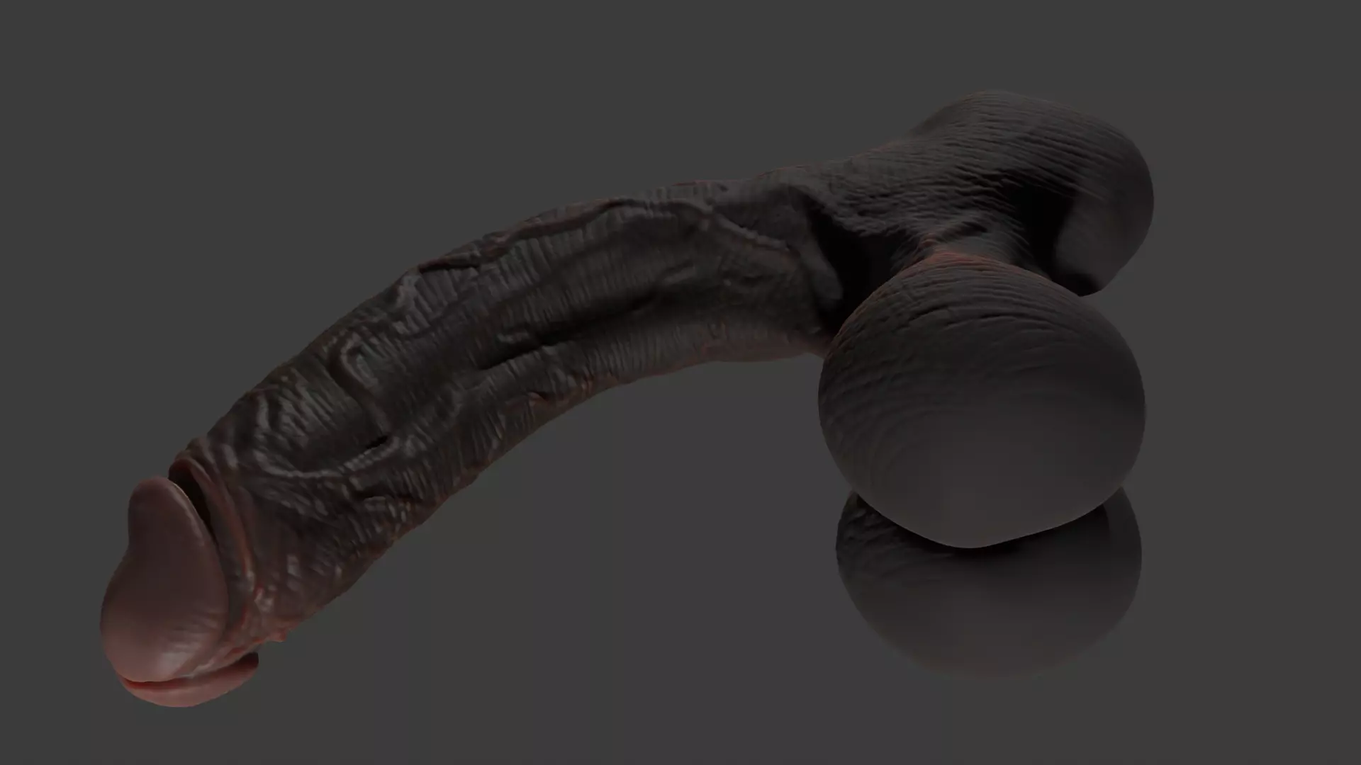 Stylized BBC Penis and balls Rigged Lowpoly and Highpoly Low-poly 3D model_8