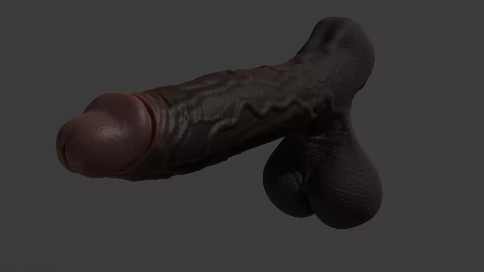 Stylized BBC Penis and balls Rigged Lowpoly and Highpoly Low-poly 3D model_3