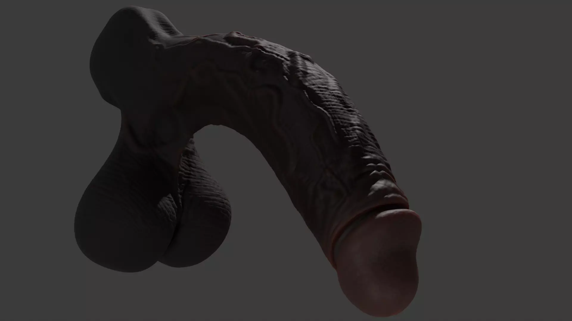 Stylized BBC Penis and balls Rigged Lowpoly and Highpoly Low-poly 3D model_10