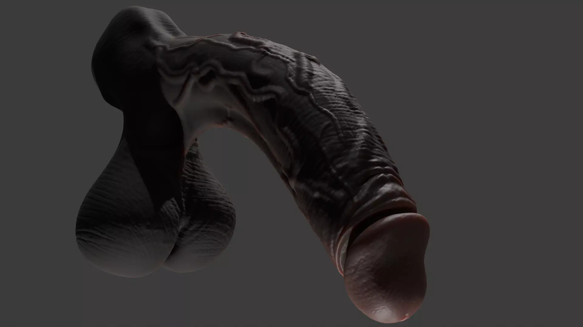 Stylized BBC Penis and balls Rigged Lowpoly and Highpoly Low-poly 3D model_9