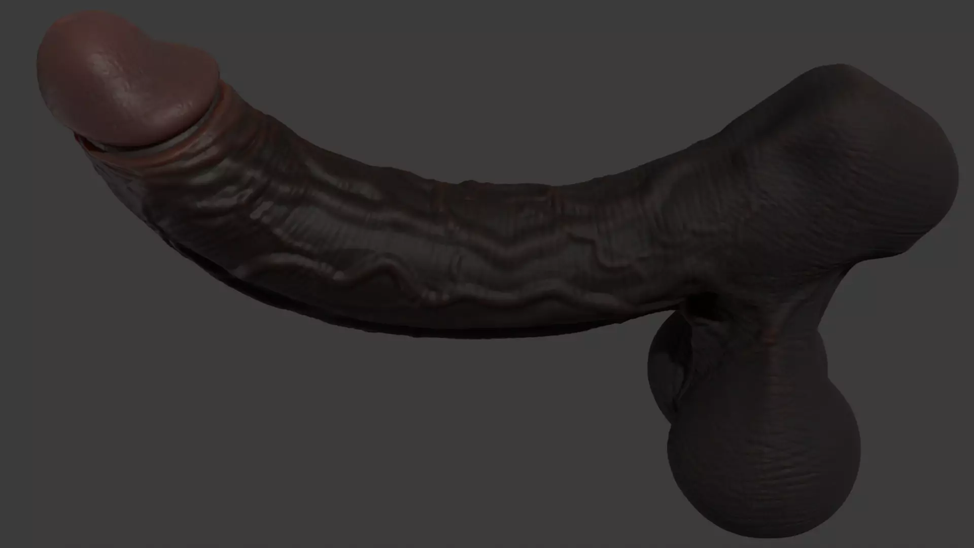 Stylized BBC Penis and balls Rigged Lowpoly and Highpoly Low-poly 3D model_4