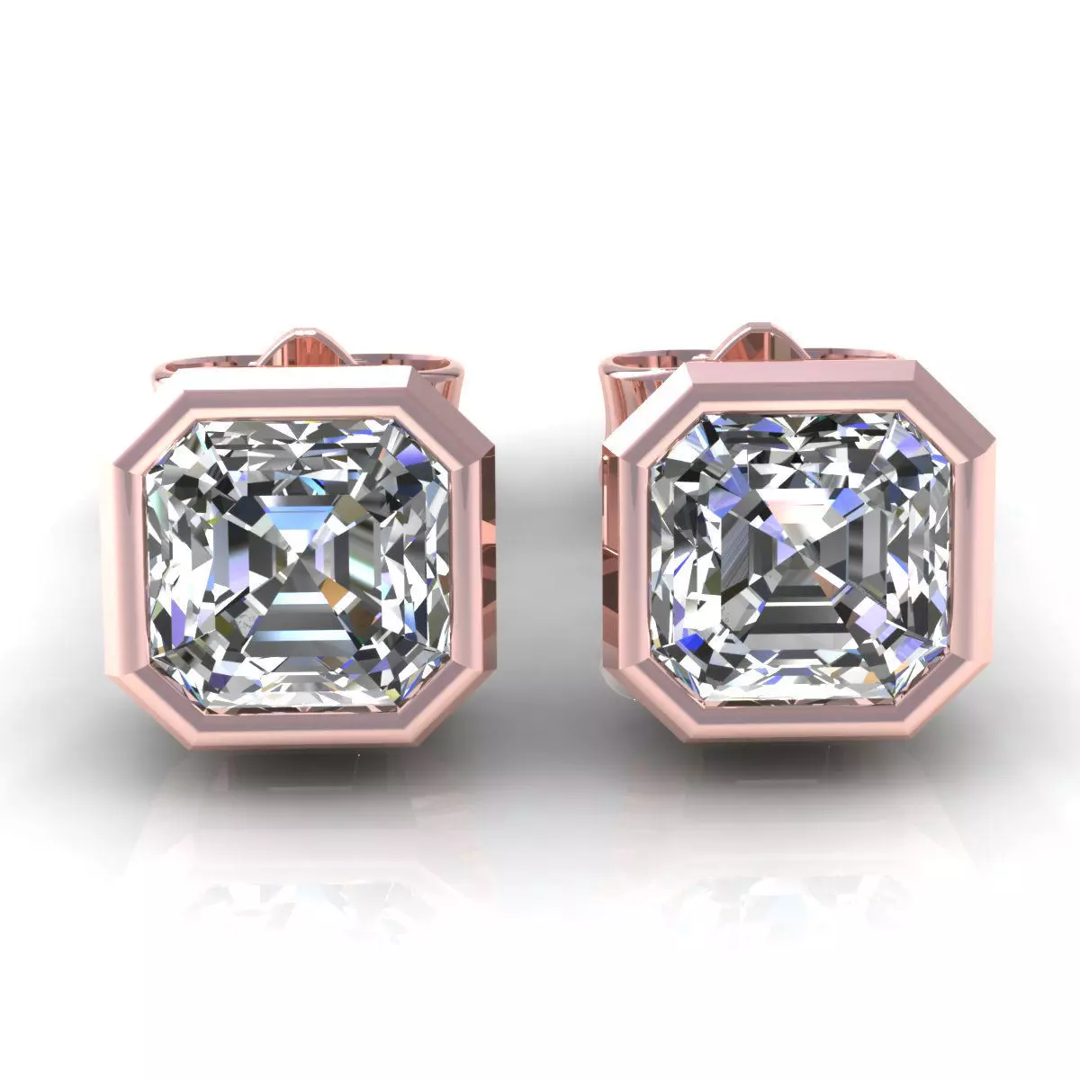 Studs Ascher Bezel Earring 3D print model_3