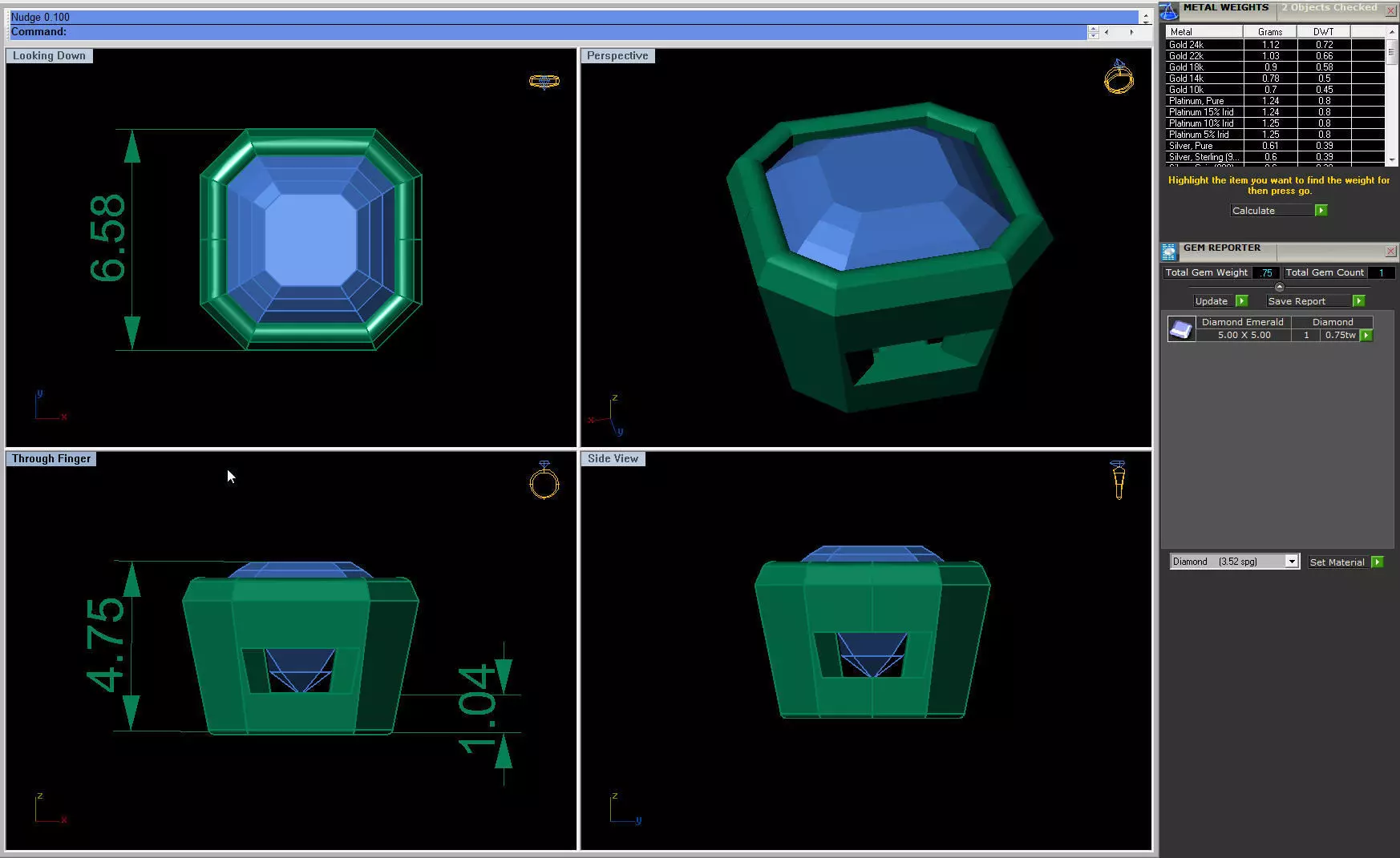 Studs Ascher Bezel Earring 3D print model_9