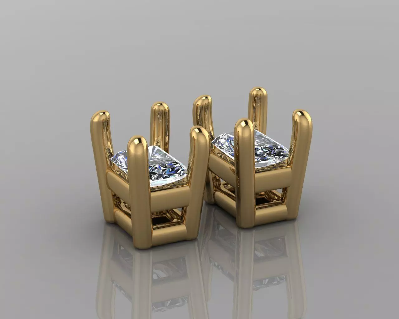 Emerald Earring Stud 3D print model_1