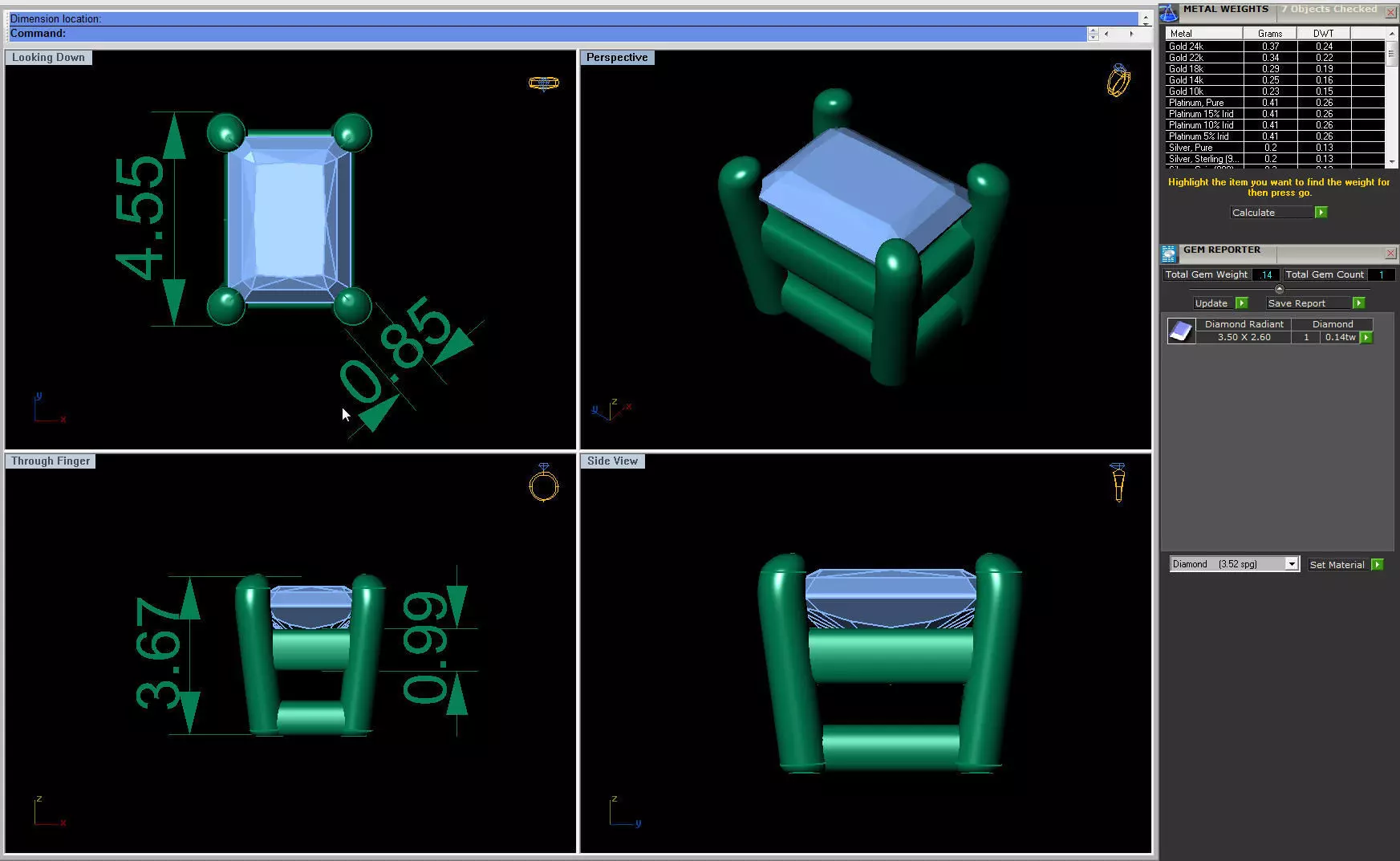 Emerald Earring Stud 3D print model_3