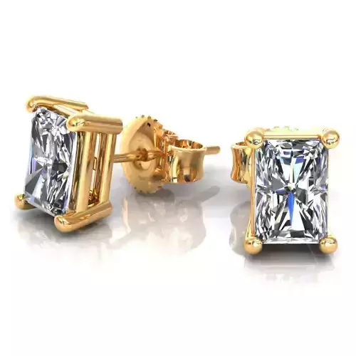 Studs Prongs Radiant Diamond Earring