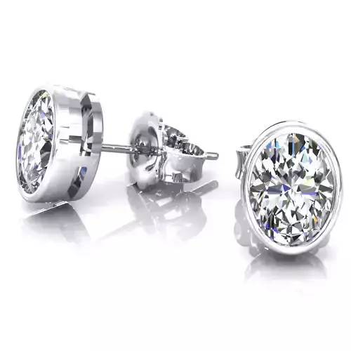 Stud Oval Bezel Earring