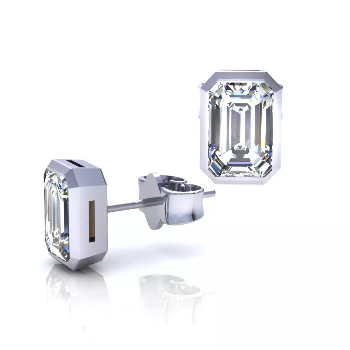 Studs Emerald Bezel 3D print model_6