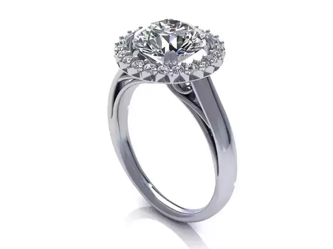 Round Pav Diamond Ring