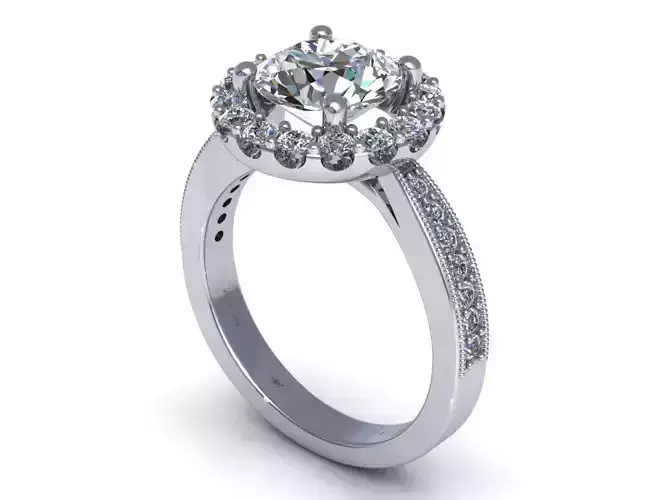 Side Stone Engagement Ring