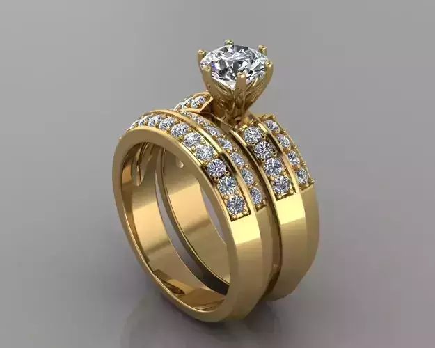 Engagement Round Wedding Ring 