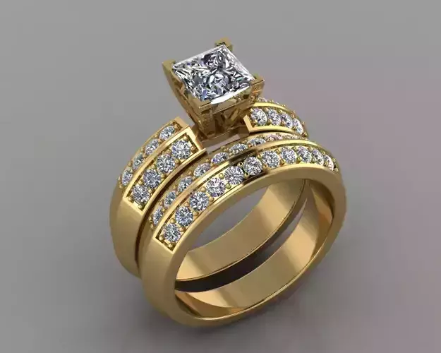 Bridal Set Princess Diamond Ring