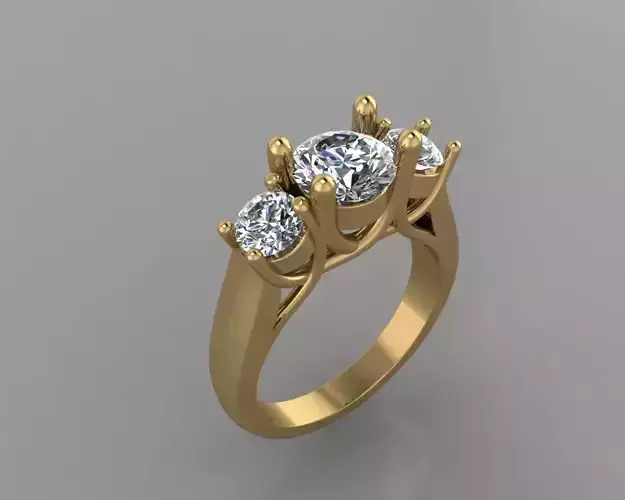 Three Stone Diamond Wedding Ring