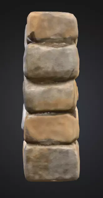 Stone Wall Low-poly 3D model_8