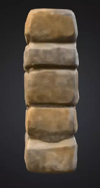 Stone Wall Low-poly 3D model_3