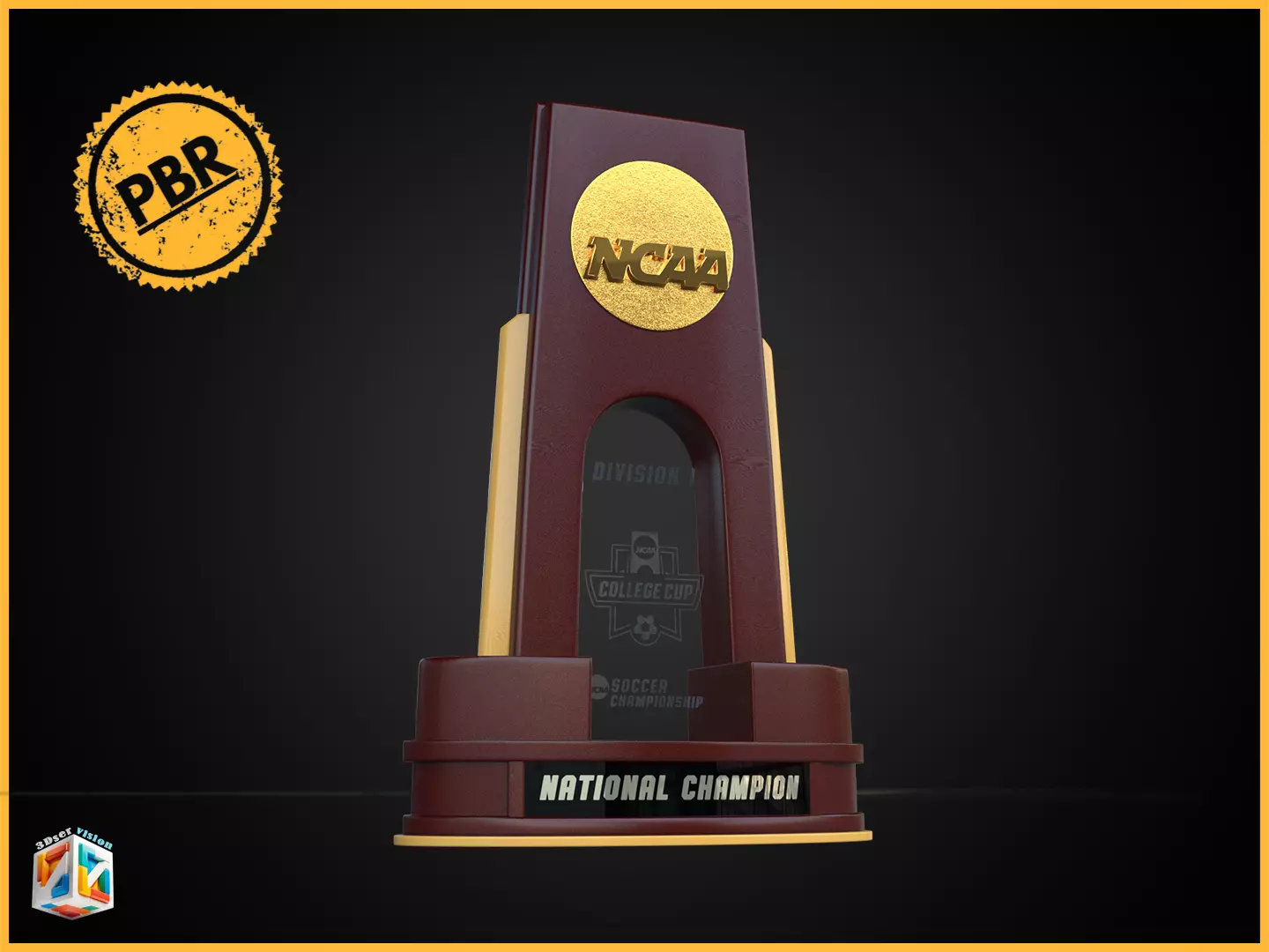 NCAA Soccer trophy award 3D model