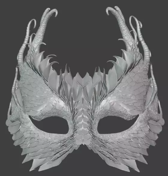 Dragon Fantasy Masquerade Mask 3D print model_5