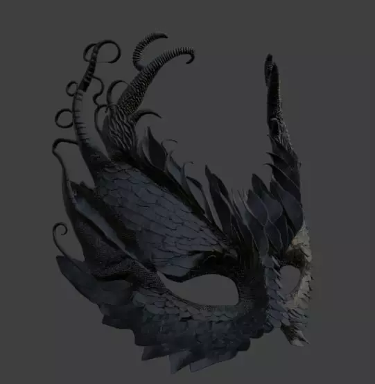 Dragon Fantasy Masquerade Mask 3D print model_4