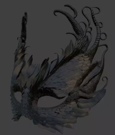 Dragon Fantasy Masquerade Mask 3D print model_2
