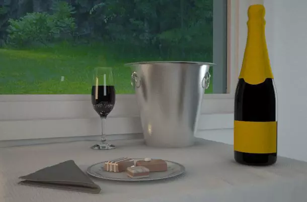 Bootle cup and chocolate Free low-poly 3D model_0