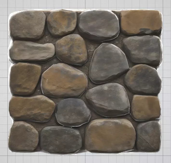 Medieval Stone Wall 3D Asset 3D model_1