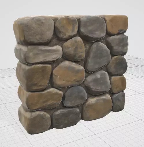 Medieval Stone Wall 3D Asset 3D model_2