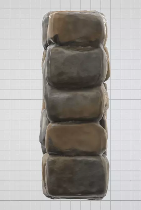 Medieval Stone Wall 3D Asset 3D model_3