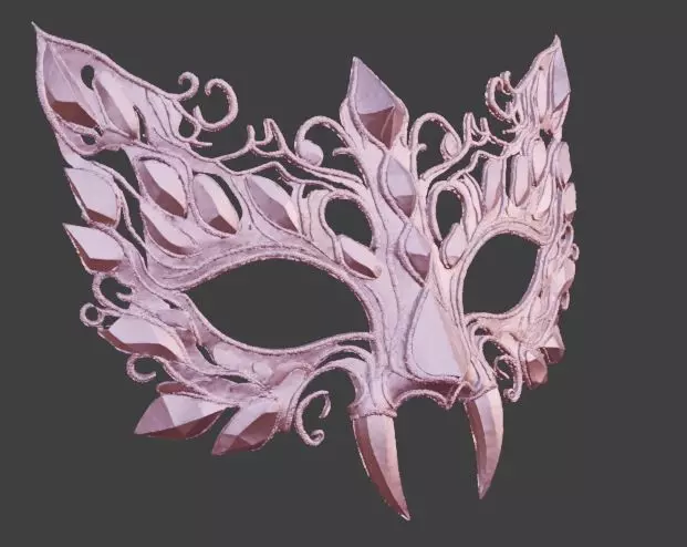 Obsidian Dragon Scale Fantasy Masquerade Mask 3D print model_4