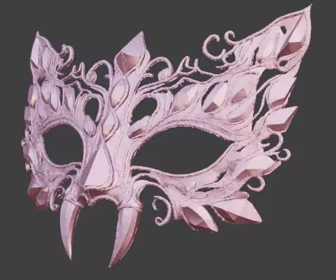 Obsidian Dragon Scale Fantasy Masquerade Mask 3D print model_2