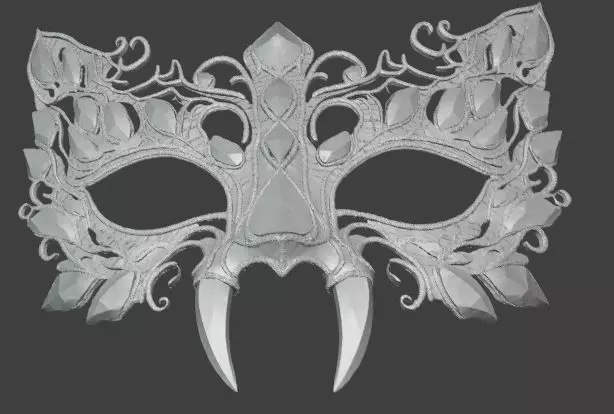 Obsidian Dragon Scale Fantasy Masquerade Mask 3D print model_5