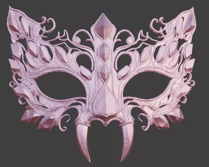 Obsidian Dragon Scale Fantasy Masquerade Mask 3D print model_1