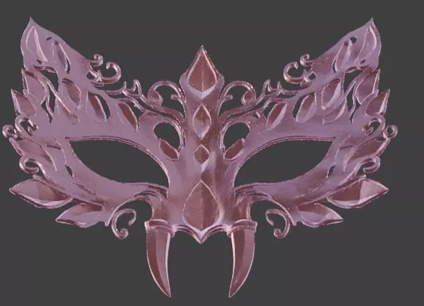 Obsidian Dragon Scale Fantasy Masquerade Mask 3D print model_3