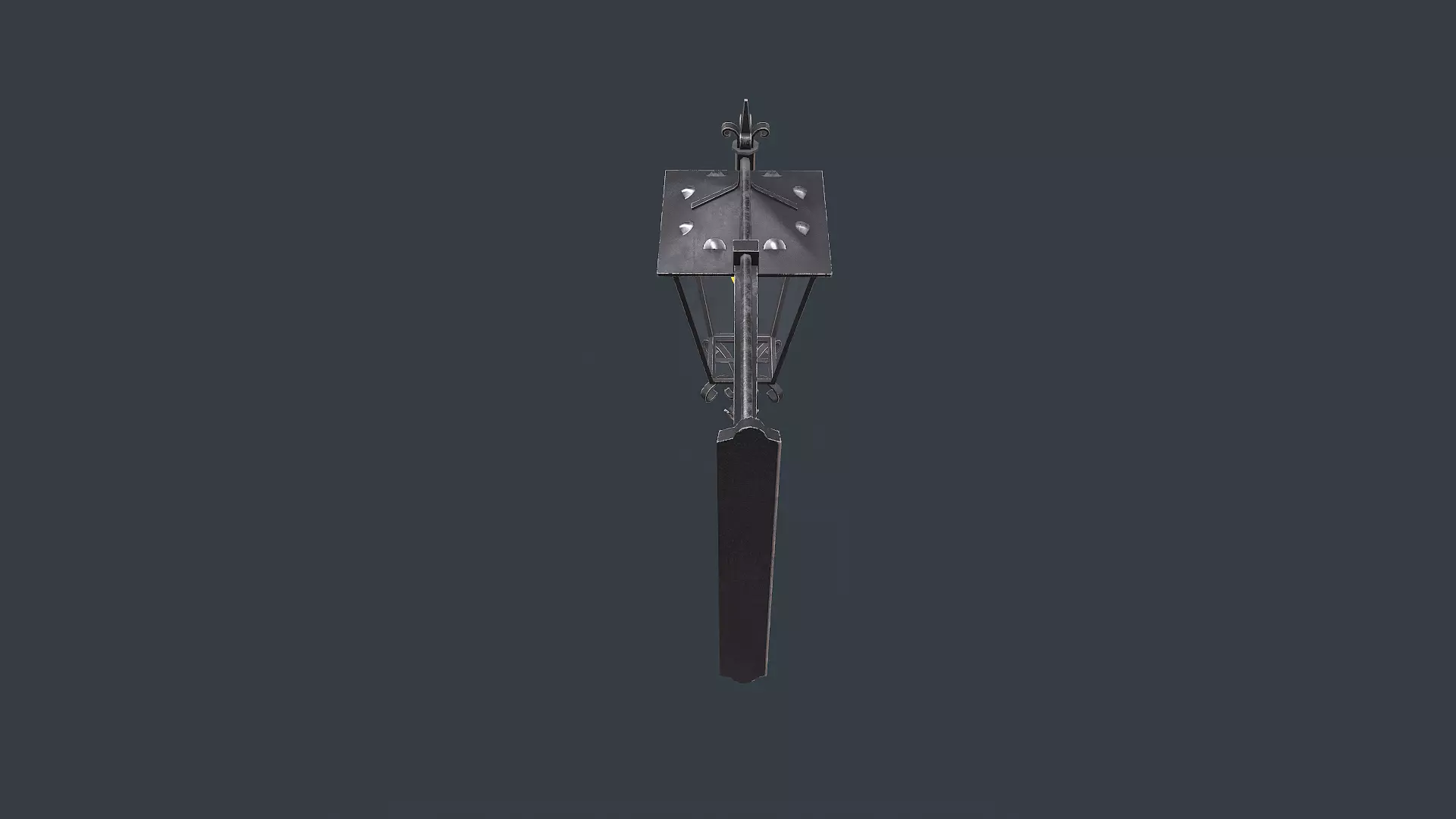 Old Vintage Wall Street Lamp Low-poly PBR Low-poly 3D model_11