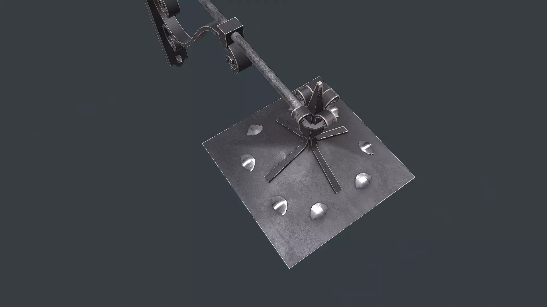 Old Vintage Wall Street Lamp Low-poly PBR Low-poly 3D model_19