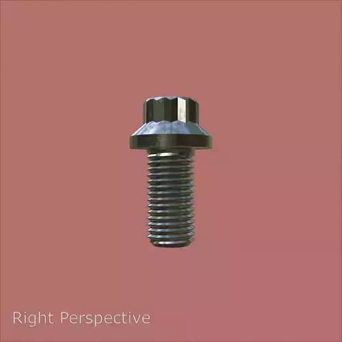 Steel Stained M6 12 Point Bolt 4K PBR 3D model 5