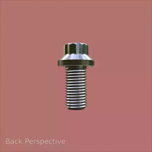 Steel Stained M6 12 Point Bolt 4K PBR 3D model 3