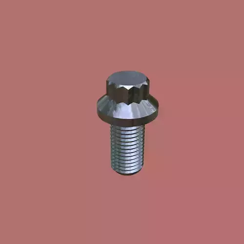 Steel Stained M6 12 Point Bolt 4K PBR