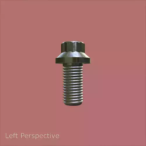 Steel Stained M6 12 Point Bolt 4K PBR 3D model 4