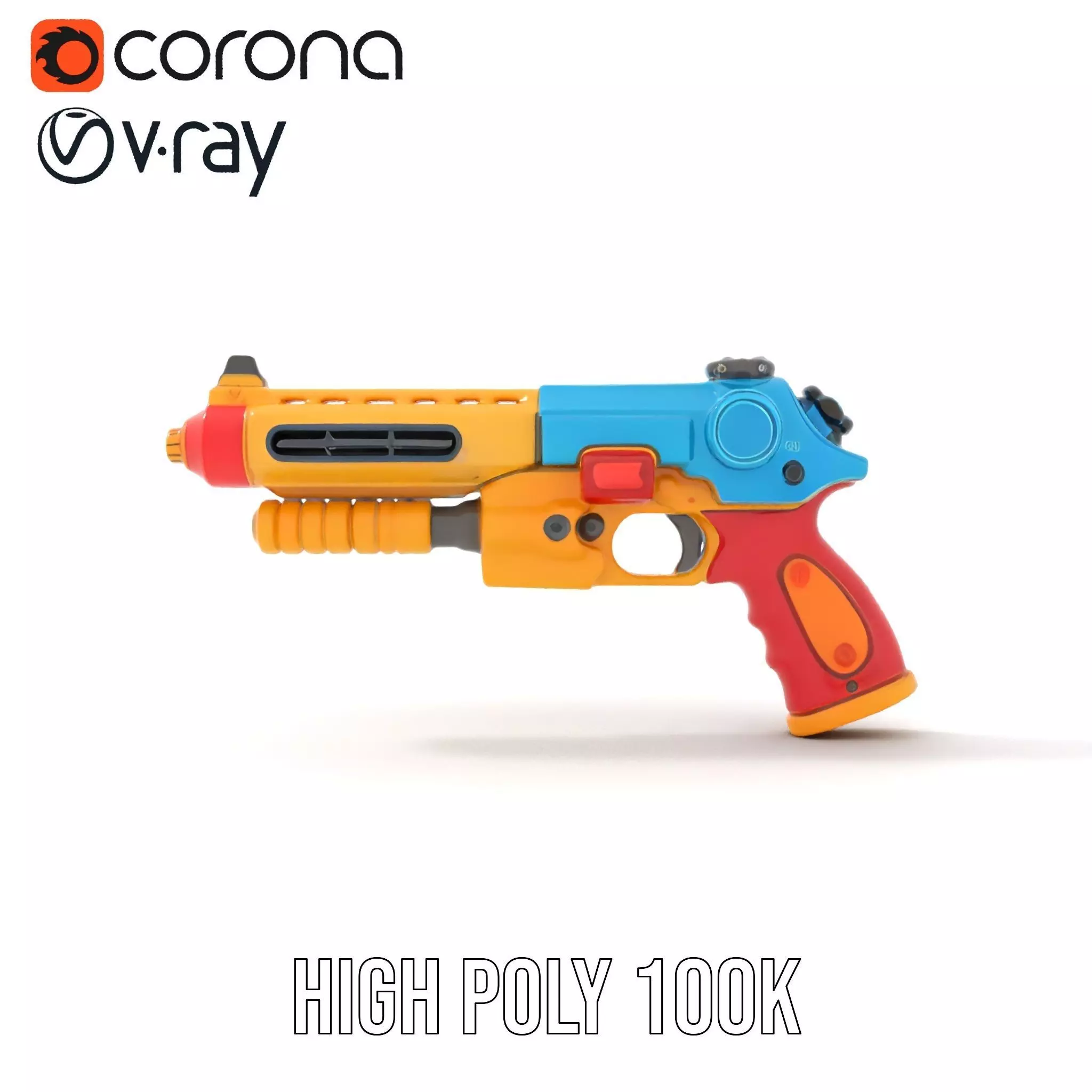 Vibrant Toy Blaster model pack Low-poly 3D model_32