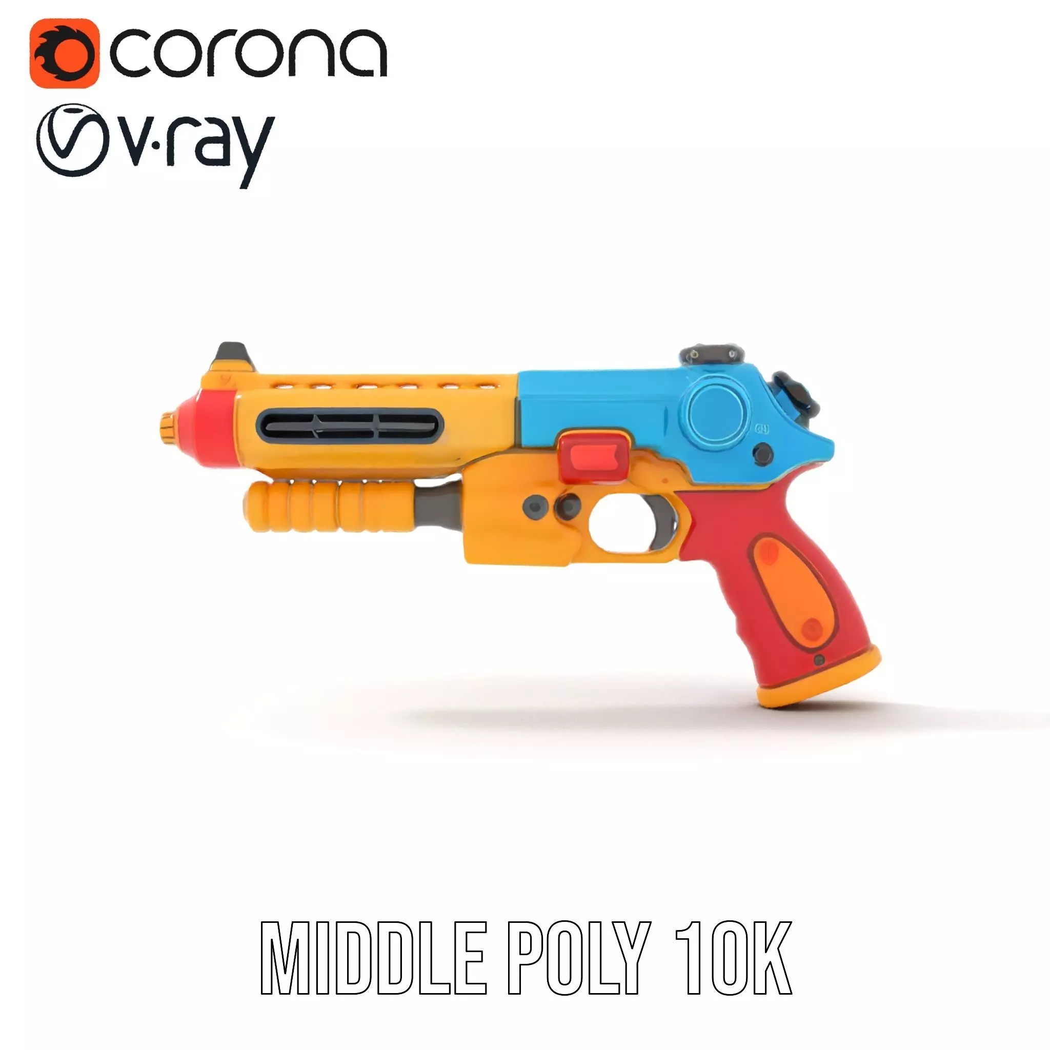 Vibrant Toy Blaster model pack Low-poly 3D model_5