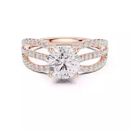 Split Shank Round Diamond Engagement Wedding Ring 3DM STL Video