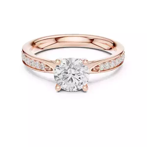 Round Cathedral Diamond Engagement Wedding Ring 3DM STL Video