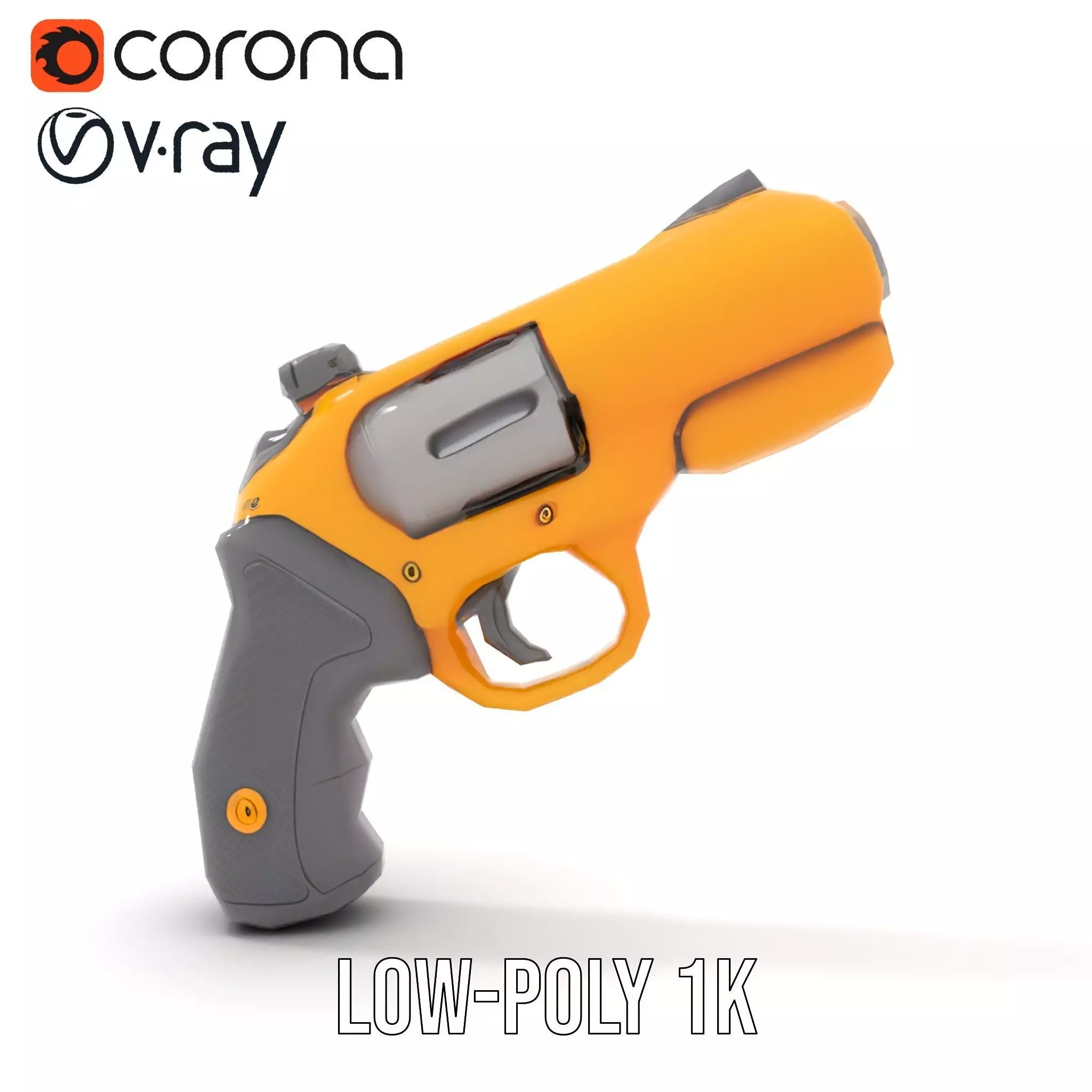 Vibrant Revolver model pack Low-poly 3D model_17
