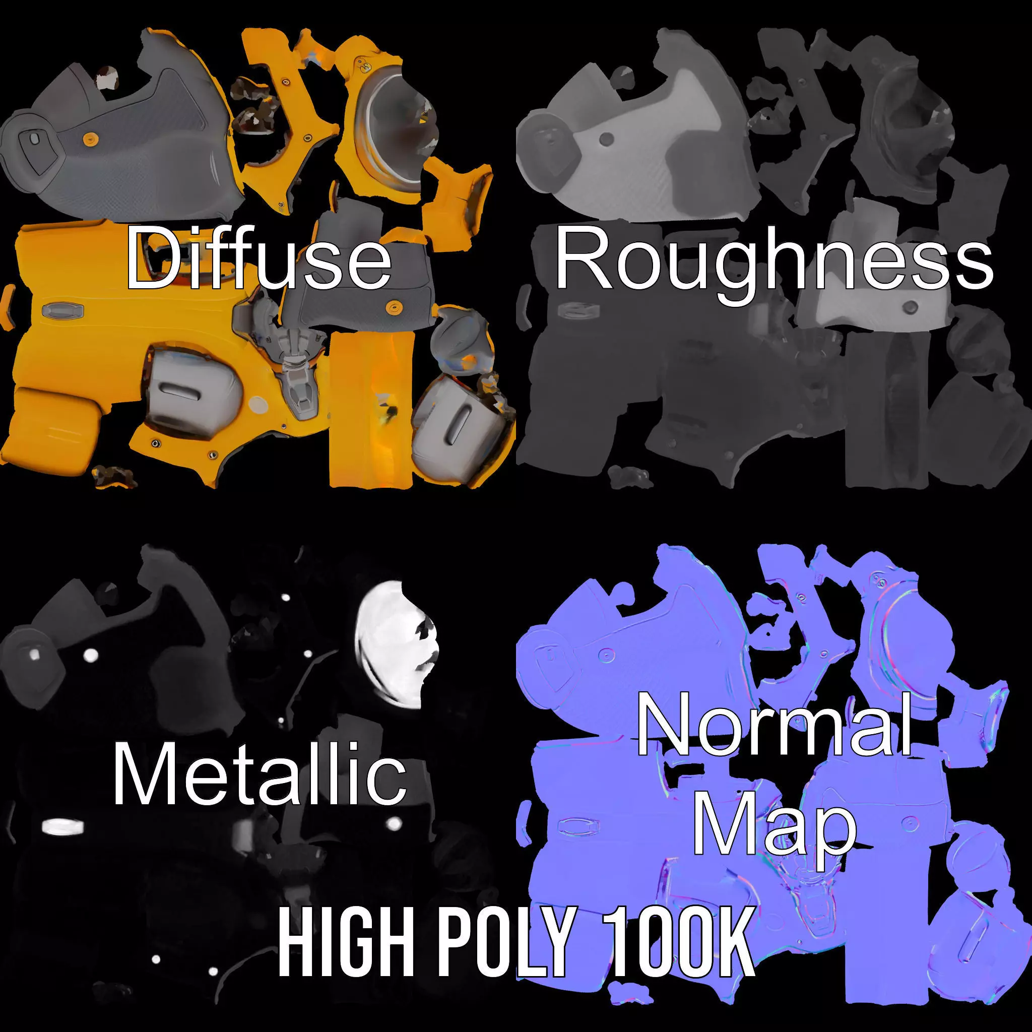 Vibrant Revolver model pack Low-poly 3D model_3