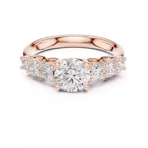 Seven Stone Round Diamond Engagement Wedding Ring 3DM STL Video 3D print model