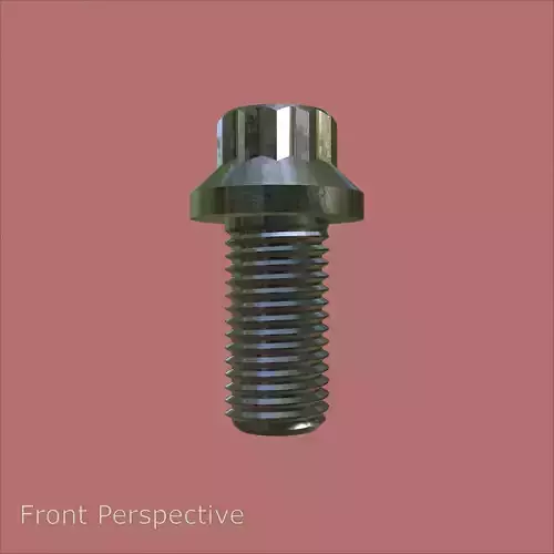 Steel Stained M8 12 Point Bolt 4K PBR 3D model 2