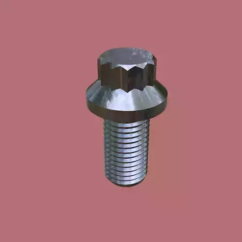 Steel Stained M8 12 Point Bolt 4K PBR