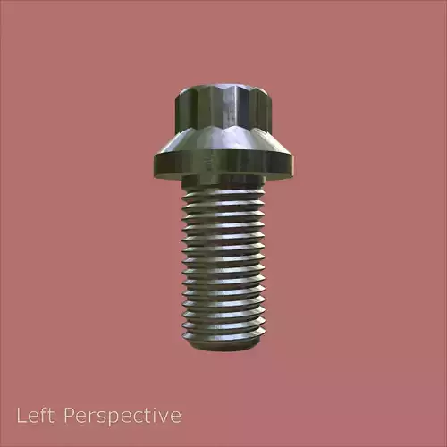 Steel Stained M8 12 Point Bolt 4K PBR 3D model 4